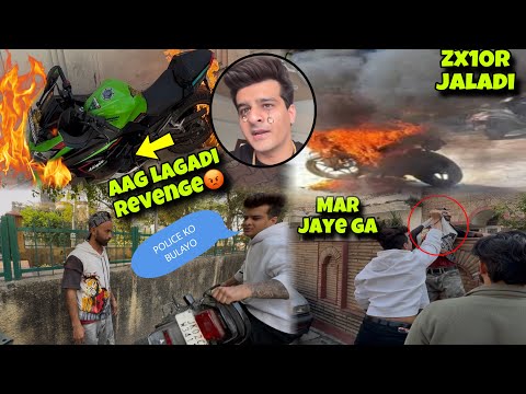 Jannustuntz ki ZX10R ko jala diaðŸ˜Total loss😰Apna hi bhai nikla dushman@Motovloggerjannustunts ka