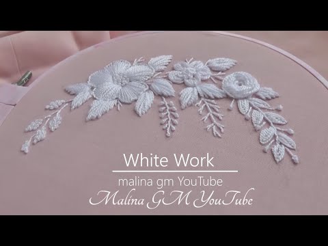 White Wool Hand Embroidery | Easy stitches for Flowers