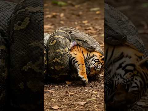 🦒거대한 뱀의 덫에 갇힌 호랑이…모든 희망이 사라진 순간, 기적이 달려왔다.🔥 #motherhood #wildlife #animals