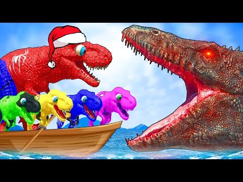 Spiderman T-Rex vs Spinosaurus Evolution Of SPIDERMAN Dinosaurs Fighting Animal Revolt Battle