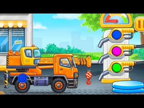 PERMAINAN EDUKASI ANAK BELAJAR MERAKIT DAN MENGISI PERTAMAX PADA MOBIL TRUK | GO KIDS