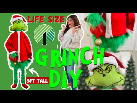 💚 Grinchmas Dollar Tree DIY! How to create a *LIFE SIZE* Grinch for the holidays!💚