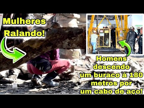 MOSTREI GARIMPEIROS DESCENDO 180 METROS DE PROFUNDIDADE EM BUSCA DE PEDRAS DE ESMERALDAS.