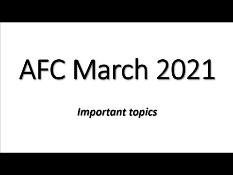 How to prepare AFC in remaining Days || important chapters for March 2021