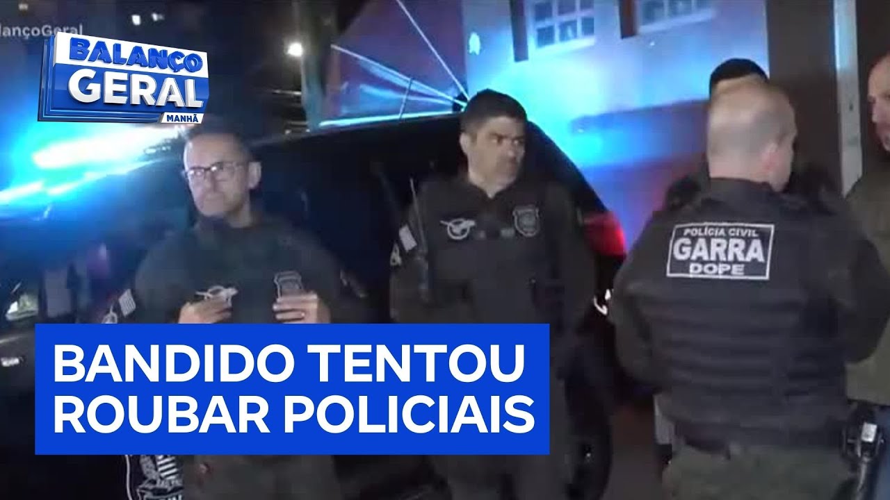 Bandido é baleado ao tentar assaltar três delegados em São Paulo