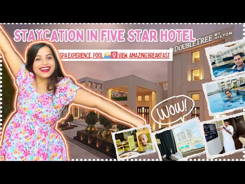 Luxury Stay in Agra 🤯 | Double Tree Hilton Honest Review + Room Tour + Food + Pool View