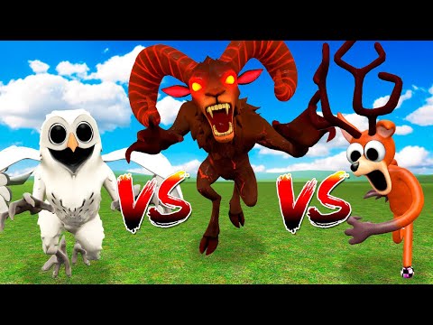 ¿Quién es el MÁS FUERTE entre EL RAM, CIERVO y BUHO de 99 NIGHTS IN THE FOREST? - Garry's Mod