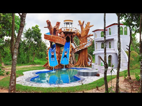 Build Creative Great Idea Beautiful Water Slide Park To Swimming Pool Relax Design In The Forest