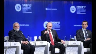 Vladimir Putin attended a plenary meeting of the St Petersburg International Economic Forum.