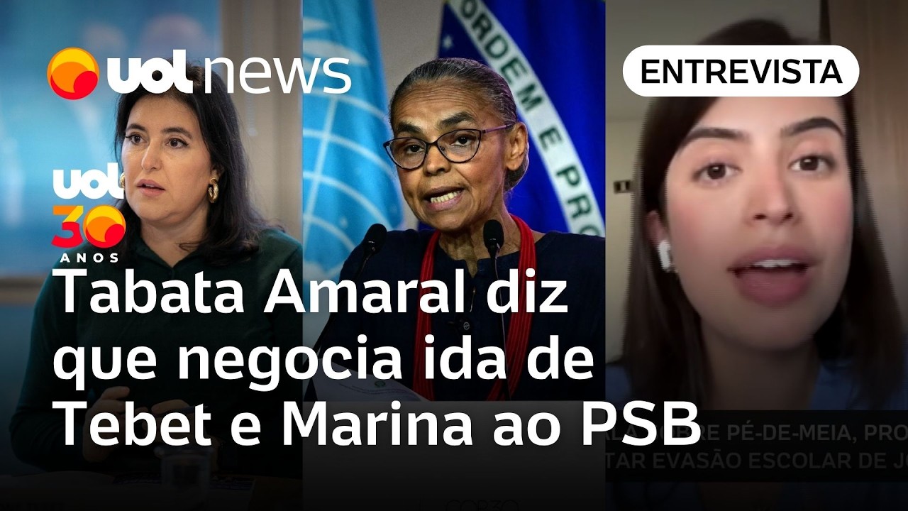 Tabata negocia ida de Tebet e Marina para o PSB: ‘Estou muito otimista’; fala sobre Pé-de-Meia e +