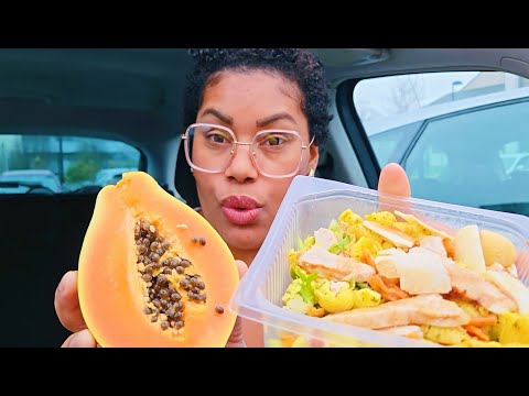 SALAD, PAPAYA MUKBANG,