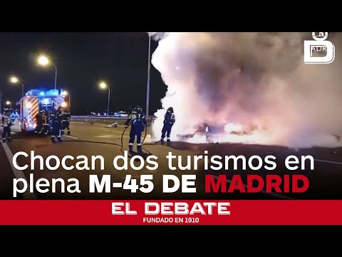 Un vehículo que circulaba en sentido contrario por la M45 colisionó en plena M-45 contra un VTC