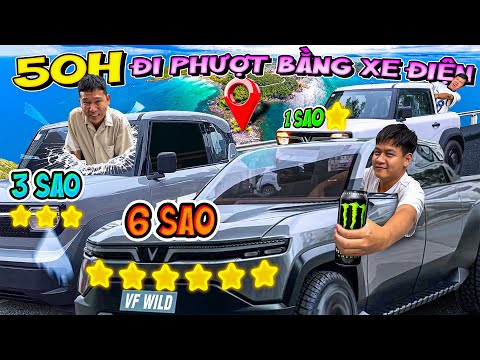 Thử Thách 50 Giờ Đi Phượt Bằng Xe oto Điện | Tập 13: 50h Sống Trên Xe Điện VinFast 3 vs VinFast 9