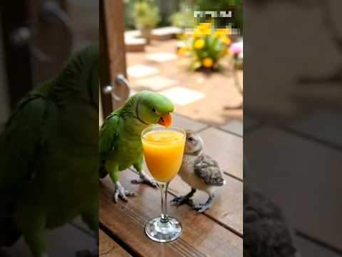 a parrot saves an injured rabbit by giving it a medicine🙏#ai #parrot #trending #viral