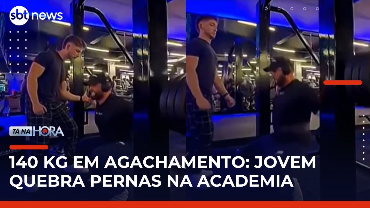 Jovem quebra pernas e desloca pé durante agachamento com 140 quilos na academia | TanaHora