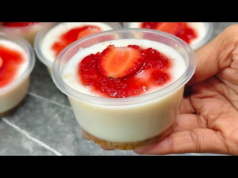 LAGI LARIS, MODAL EKONOMIS‼️DESSERT Rp. 5000AN SUPER SIMPEL | STRAWBERRY CHEESECAKE PUDING ENAK
