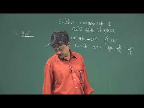 Solid State Physics Week 2 Assignment Solution