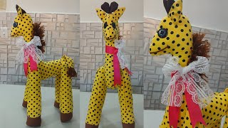 Girafa de Tecido - 🤩 - Fácil e Rápido! - Girafa de Pelúcia!