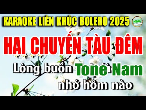 Karaoke Liên Khúc Trữ Tình Tone Nam Dễ Hát | NHẠC XƯA BOLERO TOÀN BÀI HAY – HAI CHUYẾN TÀU ĐÊM