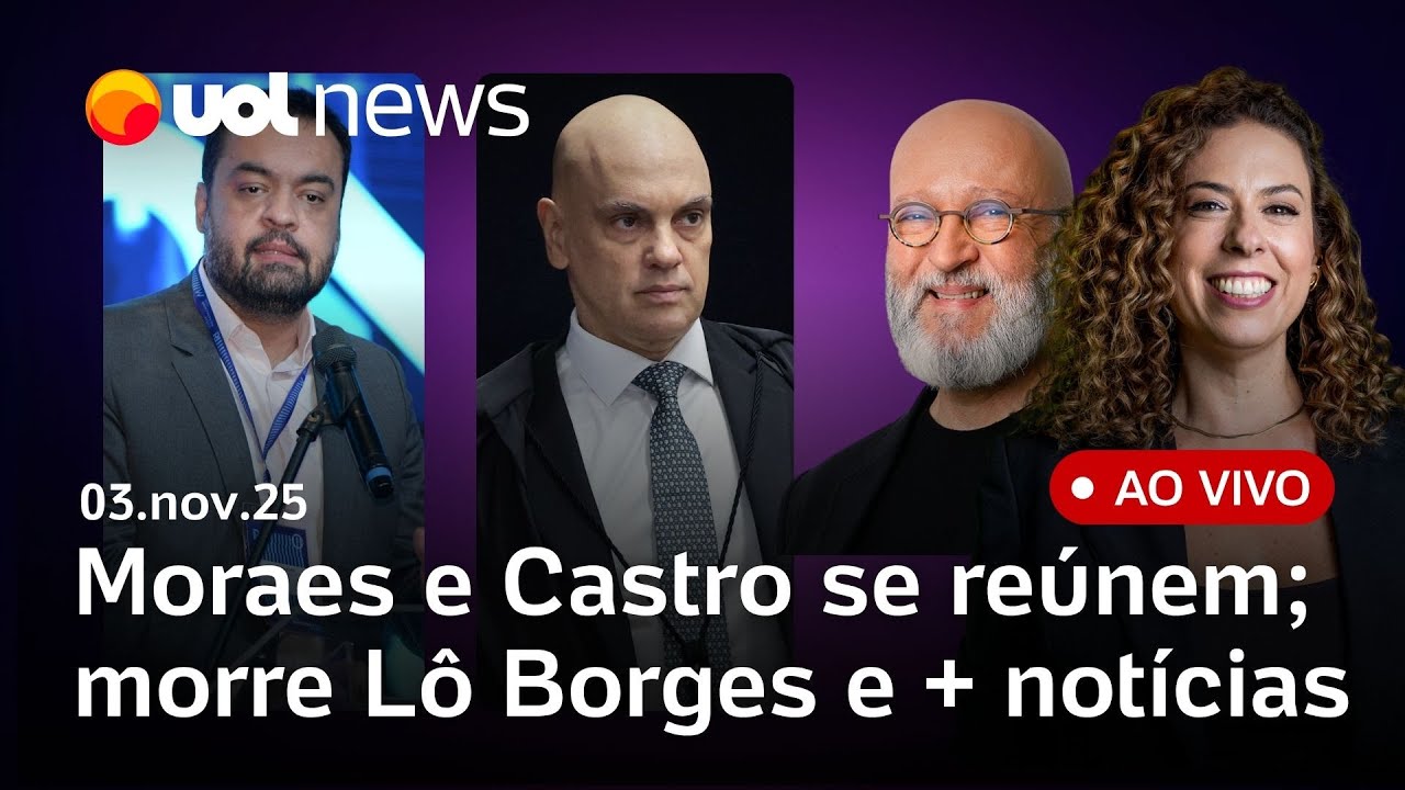 Moraes e Castro se reúnem após operação no RJ; morre Lô Borges; entrevista com Moro e mais ao vivo