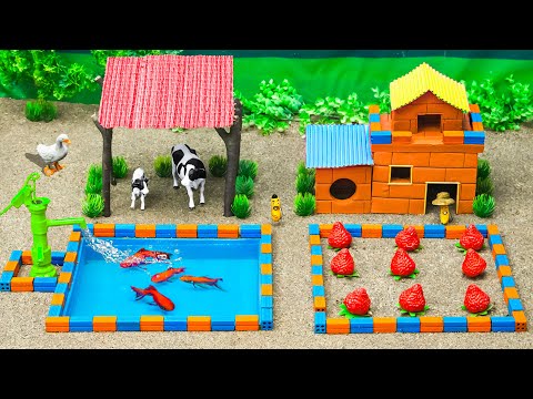 DIY how to make Country Farm Diorama and Barnyard Animal - Cows  Animal Farm - Mini hand water pump