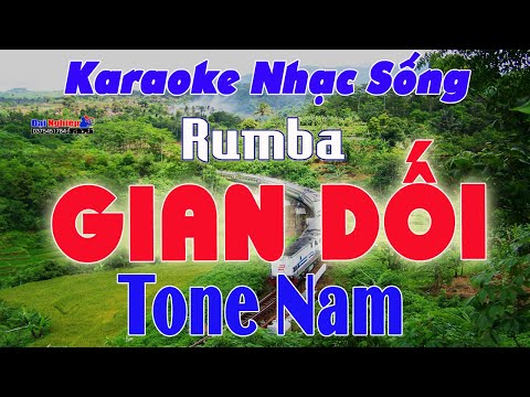 Gian Dối Karaoke Tone Nam Nhạc Sống Rumba || Karaoke Đại Nghiệp