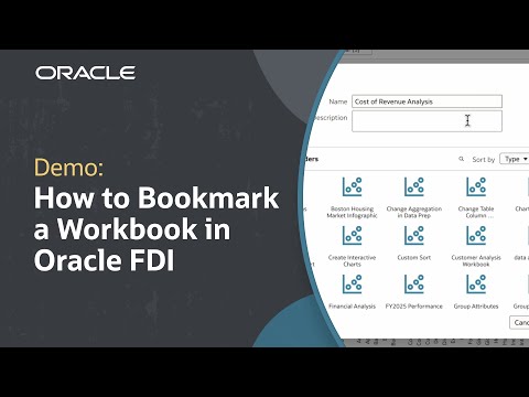How to Bookmark a Workbook in Oracle Fusion Data Intelligence