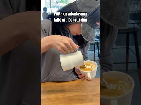 kız arkadaşıma latte art denettirdim #coffee #barista #latteart ￼