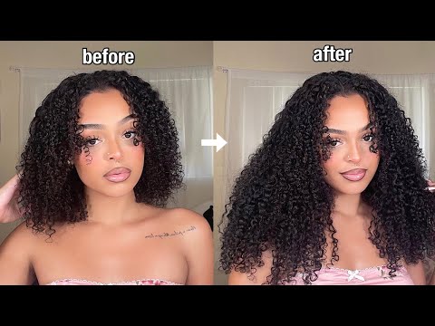 INSTANT LENGTH & VOLUME! Quick & Easy Curly Clip In Extensions Tutorial | CurlsQueen