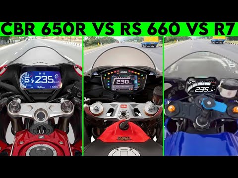 CBR 650R VS Aprilia RS 660 VS Yamaha R7 | 0 TO 300 | TOPSPEED !!!