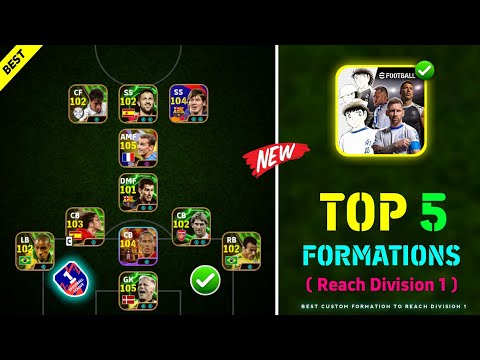 Top 5 Best Formations To Reach Division 1 In eFootball 2025 🔥😍 | Best Custom Formations In eFootball