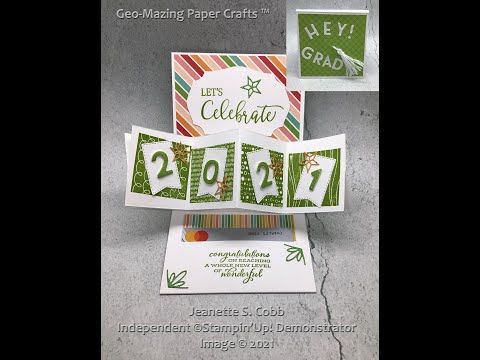 Pop-up 2021 Graduation Card with Gift Card Pocket using ©Stampin'Up! Products. Thank you May-May!