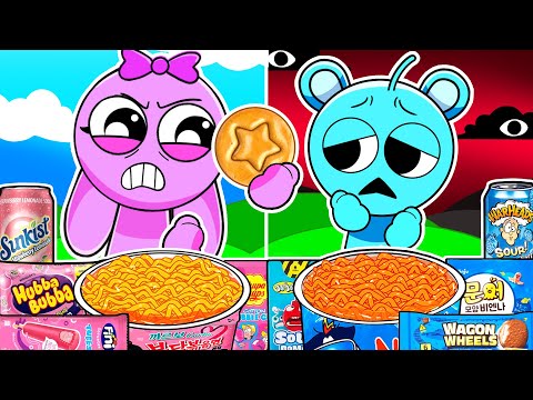 Sky vs Pinki Convenience Store Food Mukbang | Incredibox Sprunki Animation
