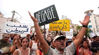 YouTube video thumbnail: Thousands Rally in Tunisian Capital Calling for end of President's Rule