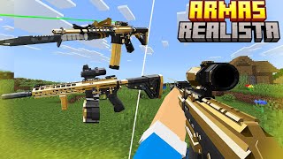 SAIU O MELHOR ADDON REALISTA DE ARMAS PARA MINECRAFT PE 1.21 - ADDON/MOD Minecraft bedrock