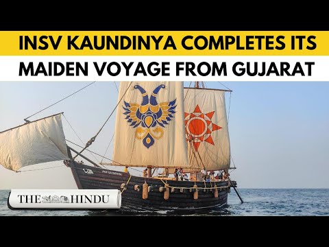 YouTube video thumbnail: Indian Navy's Insv Kaundinya Reaches Oman Port After Historic 18-day Voyage