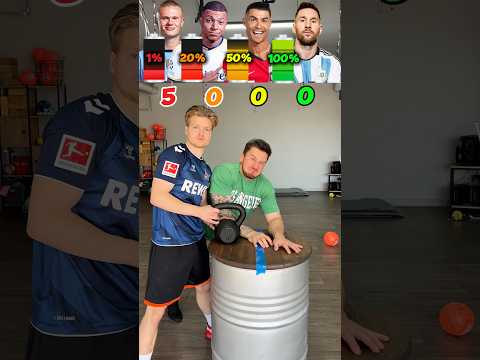 1%, 20%, 50% AND 100% BATTERY CHALLENGE VS 4 POPULAR FOOTBALLERS🪫😱  #challenge #football #funny