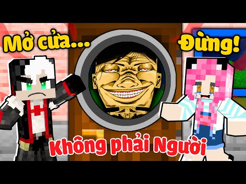 MỀU ĐỪNG MỞ CỬA CHO ÁC QUỶ VÀO 3H SÁNG TRONG MINECRAFT*REDHOOD THỬ THÁCH TRỐN KHỎI ÔNG KẸ NGOÀI CỬA