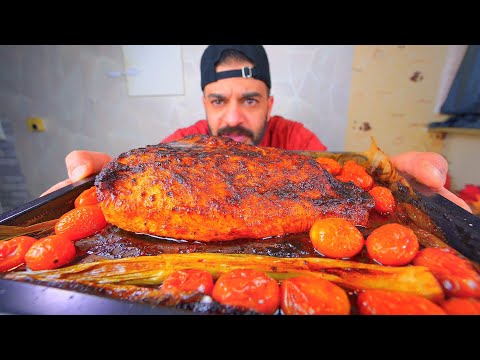 ستيك صدر ديك رومي مدخن لذيذ Smoked Turkey Breast Mukbang Eating Show