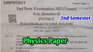 Physics | भौतिक विज्ञान | B.Sc 2nd Semester Exam 2025 Physics Paper Answer Key 2025 PDUSU