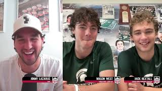 Jonny Lazarus talks with USHL Alumni Mason West and Jack Hextall