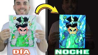 Cómo hacer un cuadro brillante en la oscuridad ( ❌NO usa pilas ni luz UV ❌) | *BRILLO NATURAL*