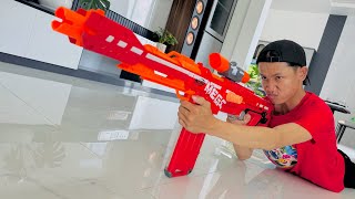 NERF WAR SUPER NERF GUN AND FOOD BATTLE 2