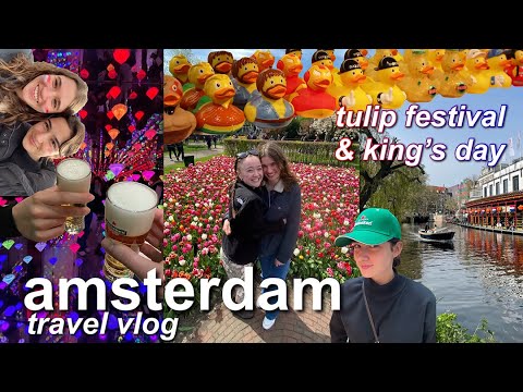 Amsterdam travel vlog // tulip festival & king's day
