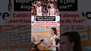 Caitlin shutting down the reporters trying to start drama #caitlinclark #teamusa
