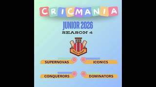 MATCH 4 || SUPERNOVAS  V/S CONQUERORS  || CRICMANIA JUNIOR 2026 || SEASON 4