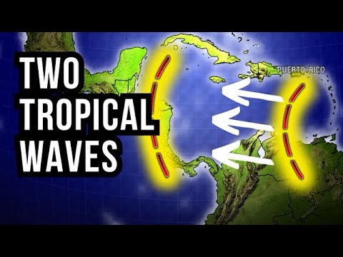 Two Tropical Waves in the Caribbean...