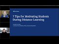 Motivating Students During Distance Learning