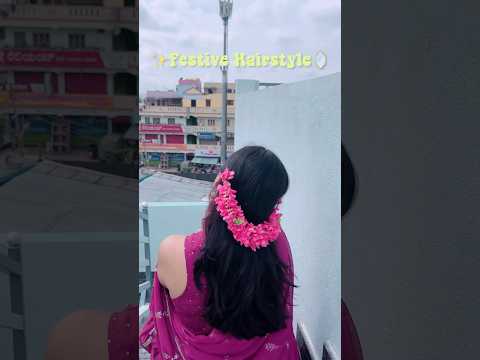 Simple hairstyle for festive🌸#shortsfeed #shortvideo #hairstyle #ytshorts #yt #youtube #short #diy