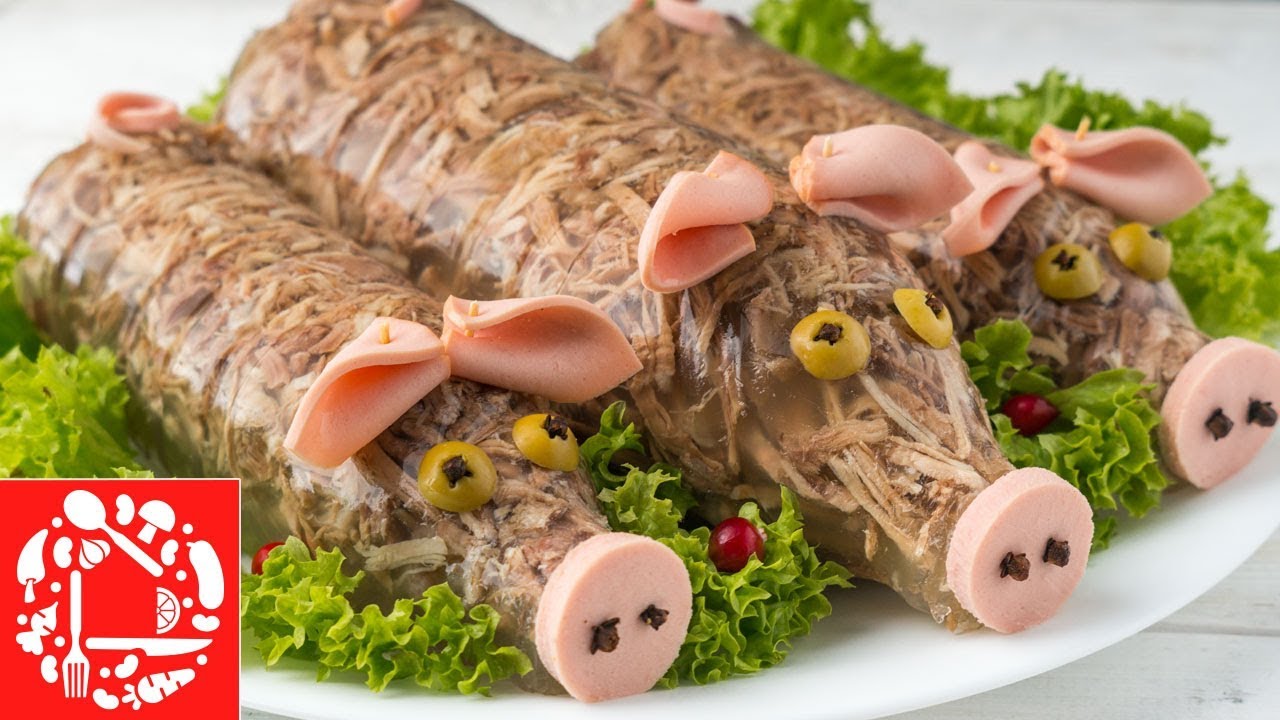 Холодец Три поросенка на Новый год Необычно, Красиво и Вкусно